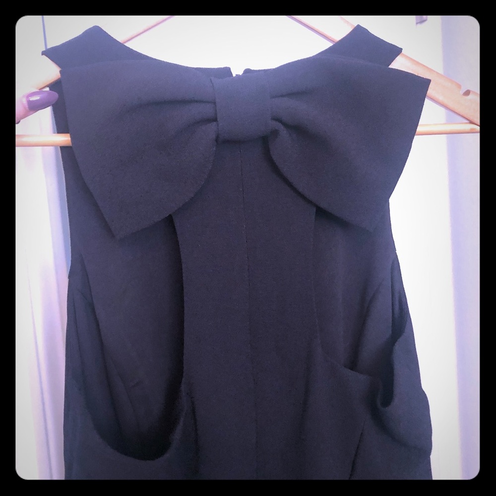 NWT - Black Bow Neck Dress - Size 4